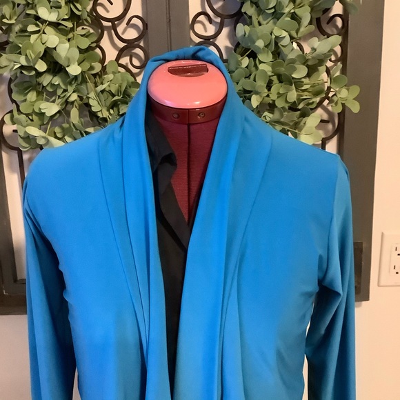 Pretty blue cropped open sweater - Picture 4 of 6